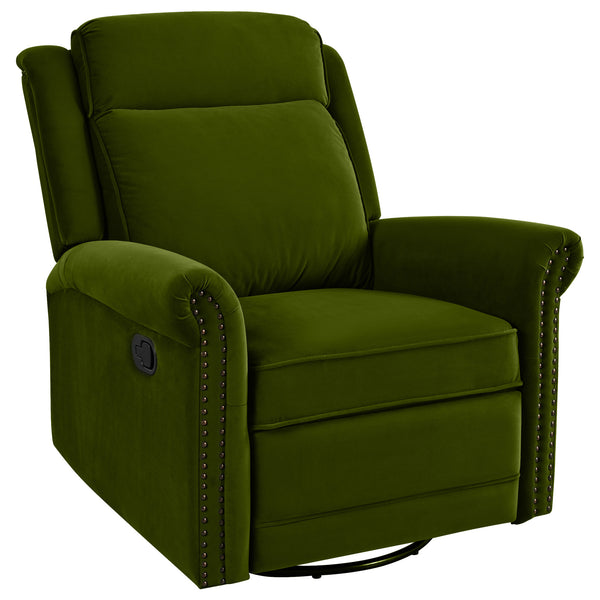 English Elm Christopher Knight Home® - 360° Swivel Recliner Plush Velvet Manual Rocker with Infinite Recline Support for Living Room Comfort Green N763P202666E