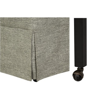 English Elm Upholstered Skirted Arm Chair with Hidden Casters Padded Seat for Dining Rooms B035P341172