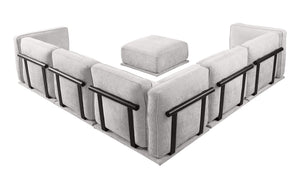 English Elm 102 Inch Linen Modular Sectional Sofa with Hidden Storage and Cloud Cushion Comfort W1099S00183