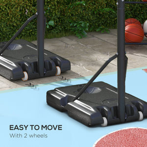English Elm Soozier Adjustable Portable Basketball Goal with Shatterproof Backboard and Wheeled Base W2225P200903