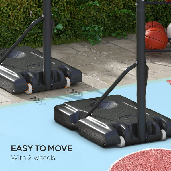 English Elm Soozier Adjustable Portable Basketball Goal with Shatterproof Backboard and Wheeled Base W2225P200903