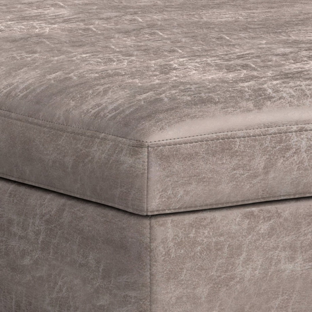 English Elm Owen - Versatile Xl Square Storage Ottoman Coffee Table In Distressed Grey Taupe For Stylish Living Spaces B136P159204-GIGA