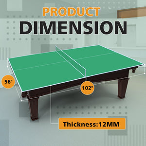 English Elm 8.5ft Regulation Ping Pong Conversion Top Foldable Mdf Surface for Game Rooms Green W1408P401725