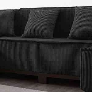 English Elm Swivel Barrel Accent Chair Chenille Tufted Round Club Seat for Living Room Lounge Black N719S002220B