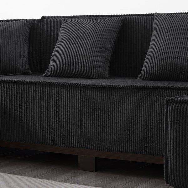 English Elm Swivel Barrel Accent Chair Chenille Tufted Round Club Seat for Living Room Lounge Black N719S002220B