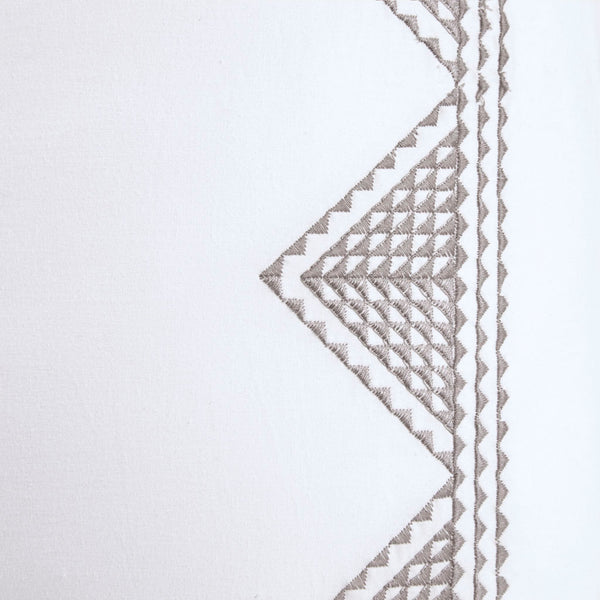 JLA Home INK+IVY - Cotton Isla Euro Sham with Geometric Embroidery, 26x26in Soft Antimicrobial White Accent Cover II11-550