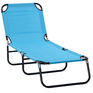 English Elm Outsunny Folding Chaise Lounge Chairs - 5-Level Recline, Portable Steel Frame For Beach & Patio Use W2225P249606-GIGA