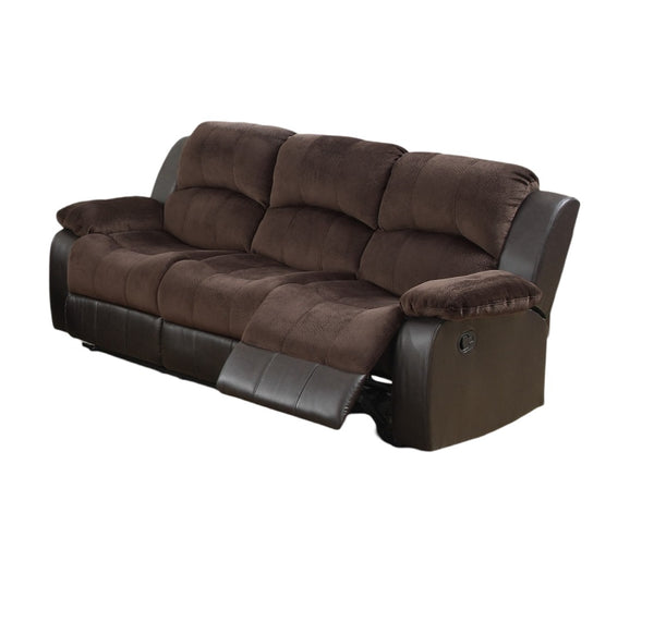 English Elm Motion Sofa Oversized 3-Seat Chocolate Padded Suede & Bonded Leather Reclining Couch, Plush Comfort B011P205234