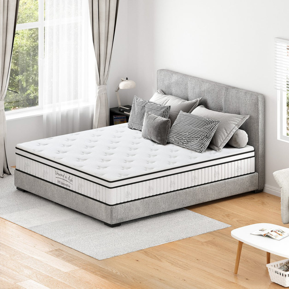 English Elm King Hybrid Mattress 12 Inch Pocketed Coil Memory Foam Medium Firm Cool Sleep W2889P453414