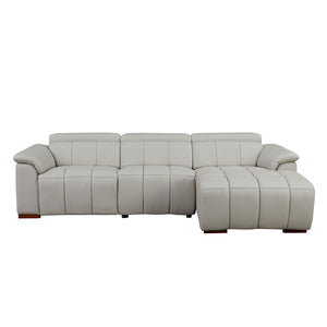 English Elm Wall-Hugger Reclining Sofa - Stylish L-Shaped Genuine Leather Couch With Usb For Modern Living Spaces W2582S00018-GIGA