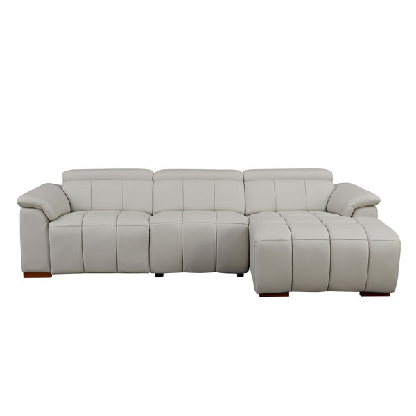 English Elm Wall-Hugger Reclining Sofa - Stylish L-Shaped Genuine Leather Couch With Usb For Modern Living Spaces W2582S00018-GIGA