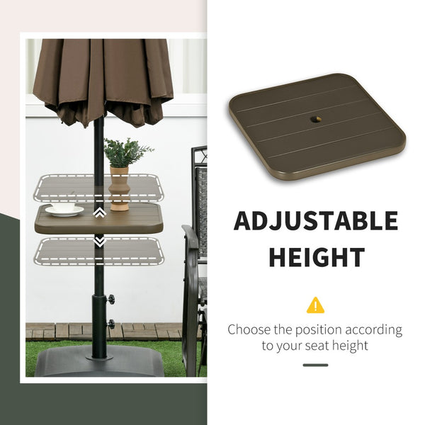 English Elm Outsunny 19" Portable Beach Umbrella Table Tray - Lightweight, Rust-Resistant, Easy Installation For Outdoor Fun W2225P200393-GIGA