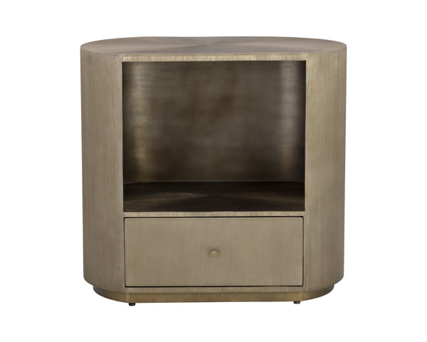 Sunpan Siena Nightstand - Handcrafted Iron Frame with Unique Finish and Ample Storage for Elegant Bedrooms Oval - 30W x 18D x 28H