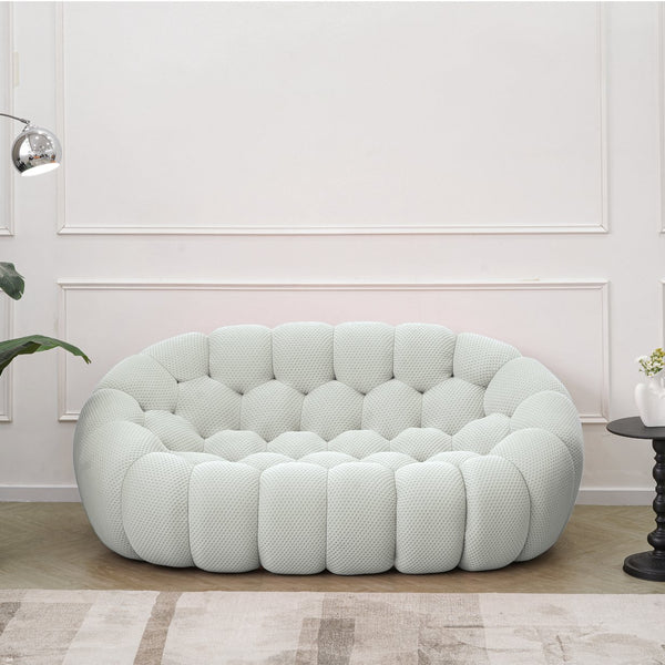 English Elm Bubble Modular Armless Loveseat Sofa - Light Grey, Contemporary Design, Family-Friendly Comfort B341P320933