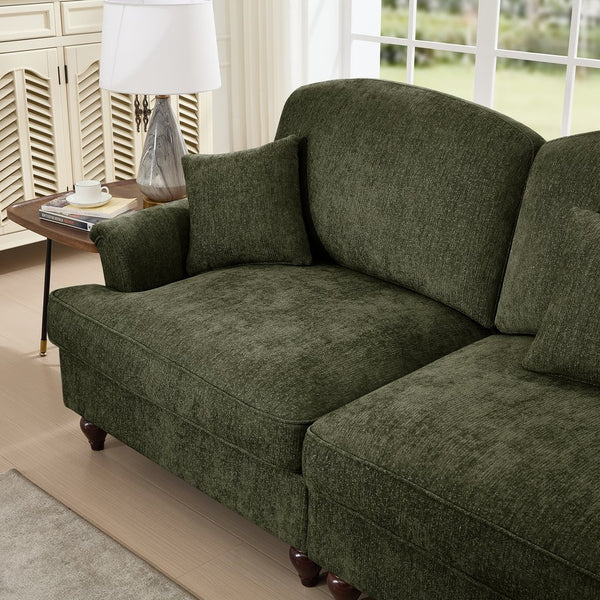 English Elm Classic Modular L-Shaped Sectional Couch In Soft Chenille - Elegant, Versatile Design With Ottoman W3041S00272