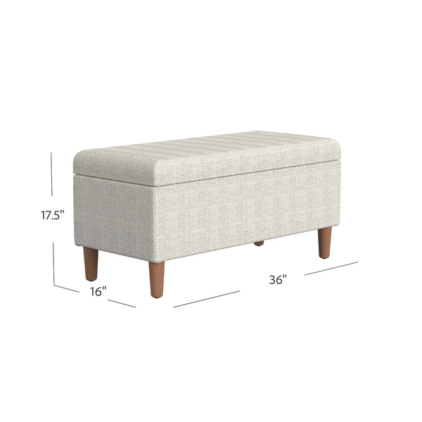 English Elm Zia Chevron Woven Storage Bench with Lift Top Hardwood Frame for Bedroom Entryway B056P416985