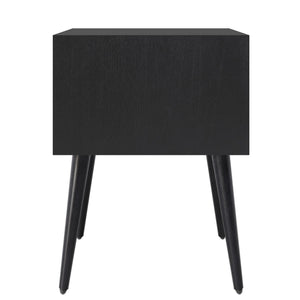 English Elm Christopher Knight Home® - Nightstand with 2 Drawers Mid-Century Acacia Wood, Splayed Legs, Brass Hardware, Easy-Glide Storage Black 20.5 L x 17.5 W x 14.75 H N761P180219B
