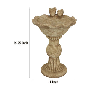 English Elm Ivina Terracotta Bird Bath Feeder Rustic Garden Ornament with Scalloped Basin Brown B056P416950