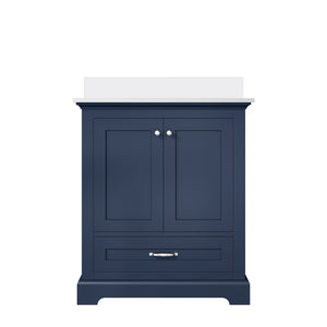 English Elm Navy Single Bath Vanity 30" W x 22" D with Cultured Marble Top, Soft-Close Drawer, Scratch-Resist B2731P258322