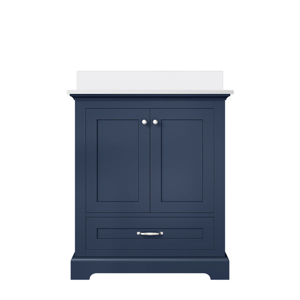 English Elm Navy Single Bath Vanity 30" W x 22" D with Cultured Marble Top, Soft-Close Drawer, Scratch-Resist B2731P258322