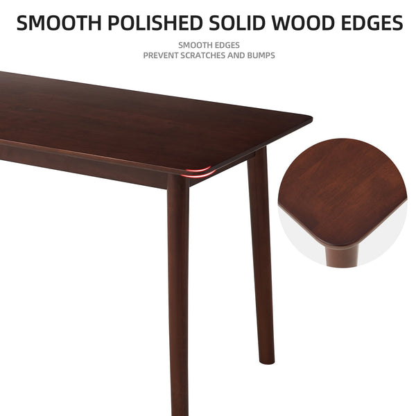 English Elm 47-inch Walnut Solid Wood Dining Table for Small Spaces Seats 4 Rustic Modern Kitchen Table, Easy Assemble W2720P204047