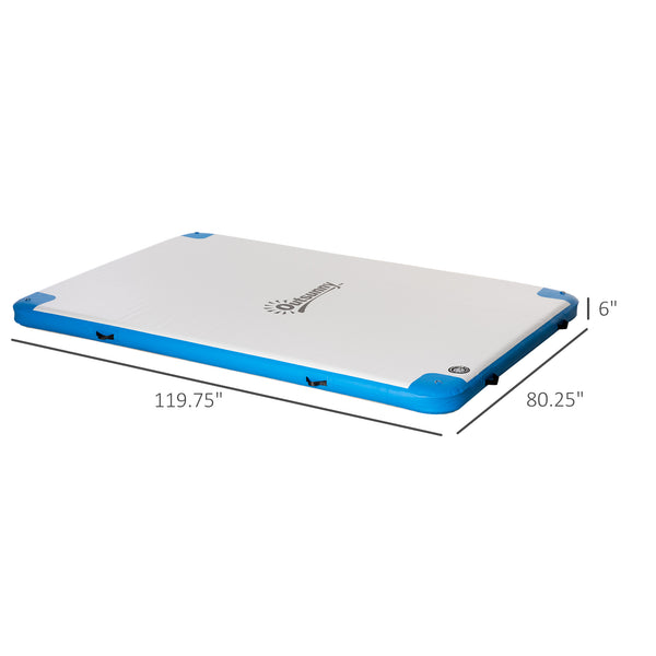English Elm Outsunny Inflatable Floating Dock Platform Pvc Non-slip Mat for Group Water Fun W2225P485643