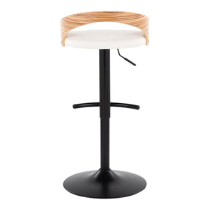 English Elm Adjustable Swivel Barstools Set of 3 Chrome Base Natural Wood Green Fabric Seat Black,White B202S02027