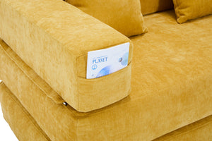 English Elm UNITED Folding Sofa Bed with Removable Cover Zipper, Chenille Memory Foam Sleeper for Small Spaces Yellow W1568P293806