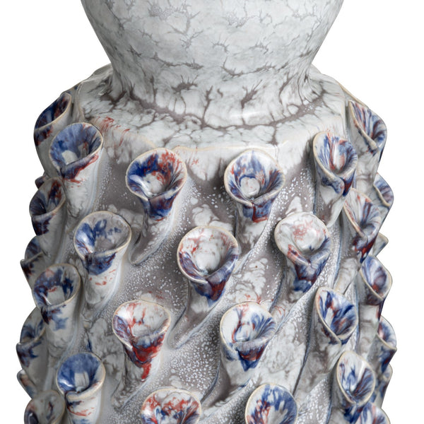 Crestview Collection 31.5"H Coastal-inspired Ceramic Table Lamps Set Of Two With Dimensional Design & Linen Shades   Cvap3238