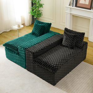 English Elm Luxury Color-Block Turtle Velvet Sofa - Versatile Seating For Modern Living Rooms, Cozy Style & Comfort W3371S00055