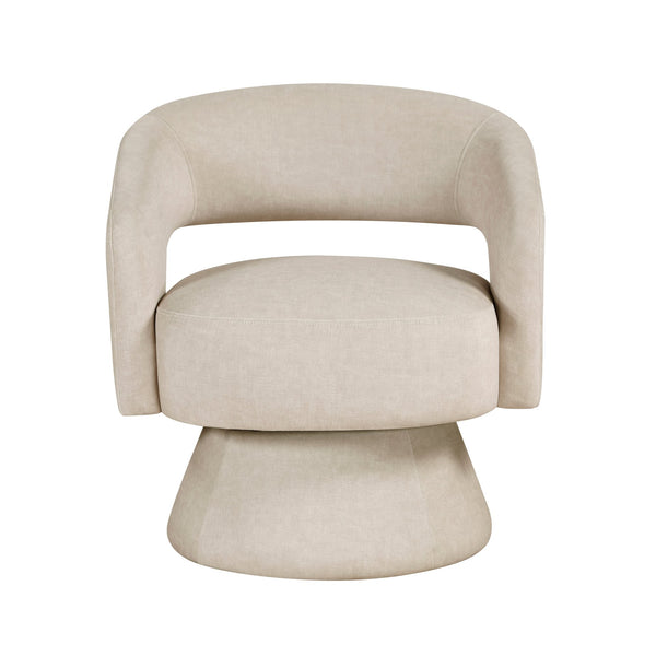 English Elm Modern Swivel Accent Chair in Lux Velvet Upholstery with Solid Wood Base, Compact Stylish Seating taupe 27.75 L x 26.5 W x 19.75 H B011P283815