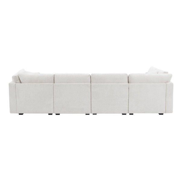 English Elm Christopher Knight Home® - 7-Piece Reversible Modular Corner Sectional - Beige Fabric, Flexible Seating For Modern Living Spaces N771P345839_N771P345840_N771P345841_N771P345842M