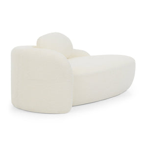 English Elm Modern Oval Boucle Lounge Chair Sculptural Integrated Armrest for Bedroom Living Room Beige W487P456129