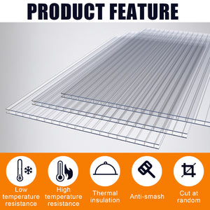 English Elm 4' 4ft Twin Wall Polycarbonate Panels Uv Blocking Insulated Greenhouse Roofing 10 Pack W3213P458684