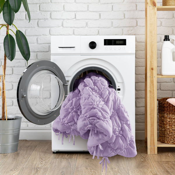 English Elm 3PCS Plush Microfiber Full/Queen Comforter Set with Hypoallergenic Poly Fill and Soft Shams Purple 16.93 L x 12.99 W x 6.69 H B035P366526