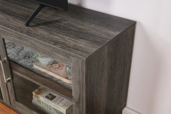 English Elm Sestriere 70 Inch Electric Fireplace Tv Stand with Walnut Finish and Cabinet Storage B2749P413269
