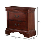 English Elm Contemporary Bedroom Furniture Nightstand Cherry Finish 2 X Drawers Bed Side Table Pine Wood