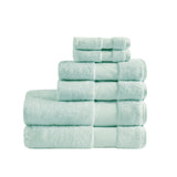 Madison Park Signature Turkish Transitional Cotton 6 Piece Bath Towel Set MPS73-319 Seafoam