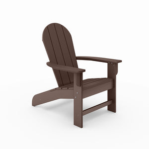 English Elm Adirondack Outdoor Chair Weatherproof Hdpe Fan Back Ergonomic Poolside Patio Lounger Brown B195P198781