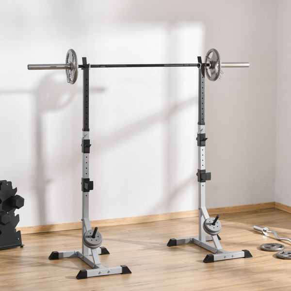 English Elm Soozier Adjustable Steel Squat and Bench Press Rack Pair for Home Gym 440 Lb W2225P249731