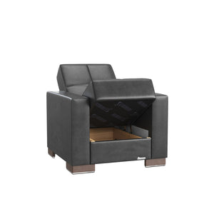 English Elm Primenest Nimbusflow Convertible Armchair With Storage - Versatile Sleeper For Small Spaces, Black Pu B030P286187-GIGA