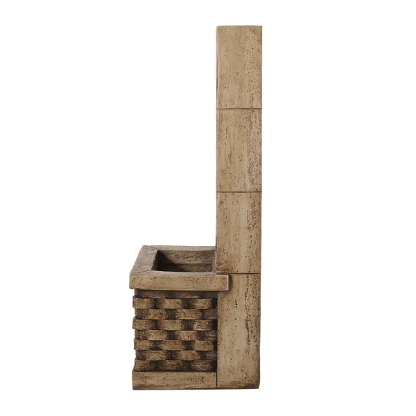 English Elm Christopher Knight Home® - 35.25" Hand Crafted Weather-Resistant Floor Fountain with Underwater Lights, Wall Tower Accent, Brown 71774.00LBRN