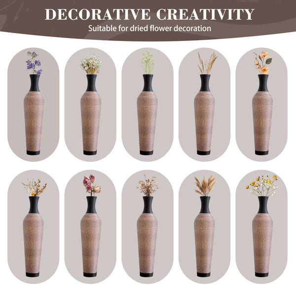 English Elm 39.4" Handcrafted Pvc Tall Floor Vase Textured Boho Accent for Entryway or Living Room W2796P446190