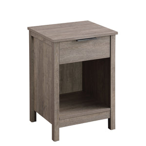 English Elm Nightstand with Drawer | 3-Tier Modern Bedside Table with Hidden Drawer, Open Shelves, Sturdy Build Gray 25.9 L x 17.1 W x 5.1 H W3151P345753
