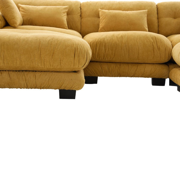 English Elm United We Win U-Shape Modular Couch In Plush Velvet With Ottomans & Lumbar Pillows For Ultimate Comfort W1568S00199-GIGA