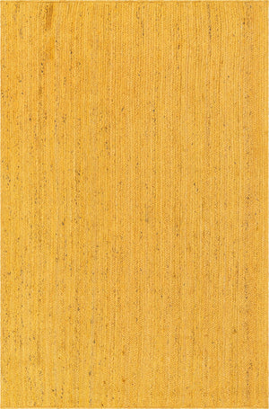 Unique Loom Braided Jute Dhaka Hand Braided Solid Rug Yellow,  6' 1" x 9' 0"