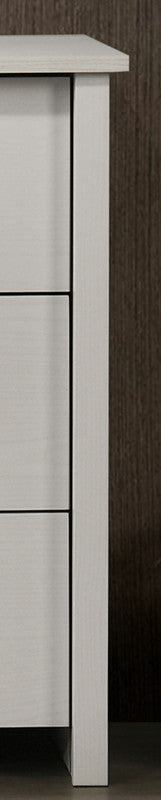 English Elm Seraphiel Six Drawer Wide Dresser Oak Tone Finish Matte Black Hardware Bedroom Storage White B2749P413332
