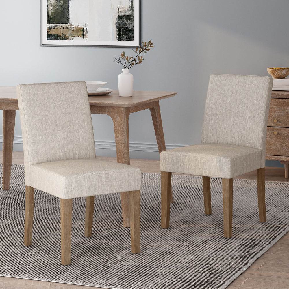 English Elm Dining Chairs Set of 2 Upholstered Seats Tapered Legs Mid-century Modern Style 69410.00