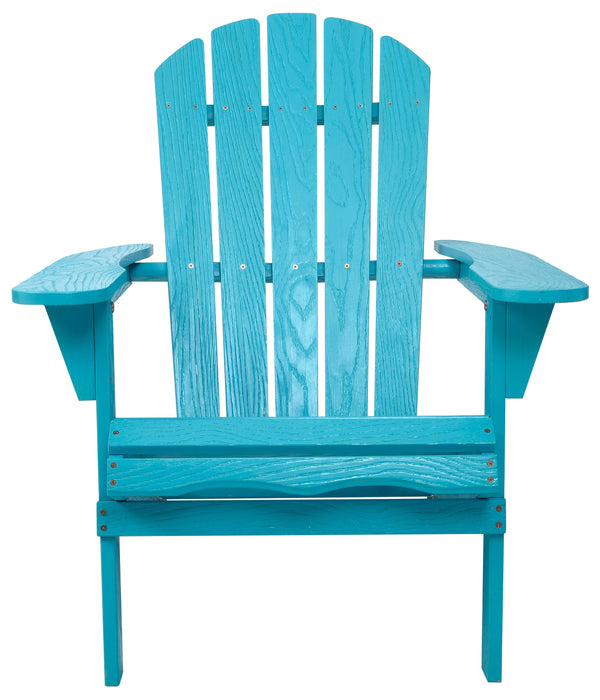 English Elm Wood Folding Adirondack Chair Solid Hemlock Embossed Grain Outdoor Patio Lounge Seat Turquoise Blue W1390P462315