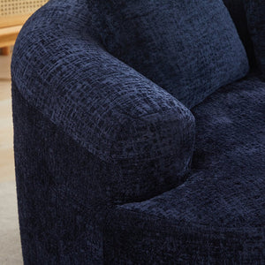 English Elm Curved Chenille Loveseat with Memory Foam Deep Seat and Pillows for Small Spaces W2915P417173